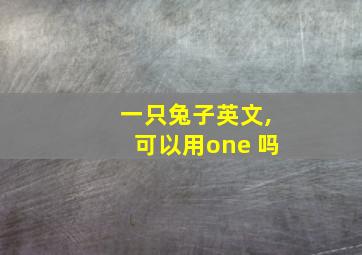 一只兔子英文,可以用one 吗